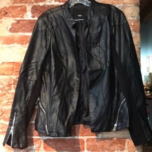 Black leather look jacket